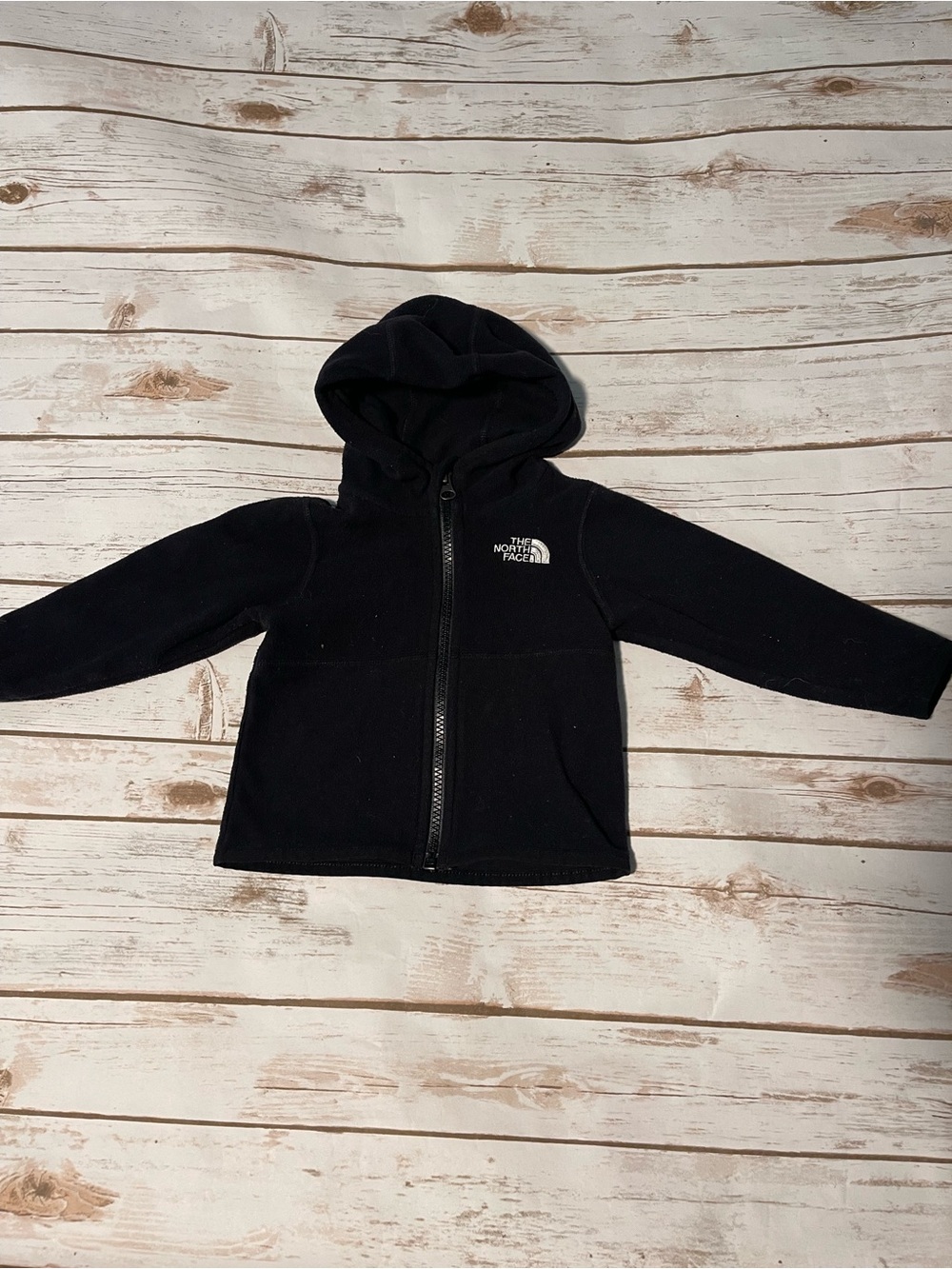The North Face Kids Black Hooded Fleece Zip Jacket